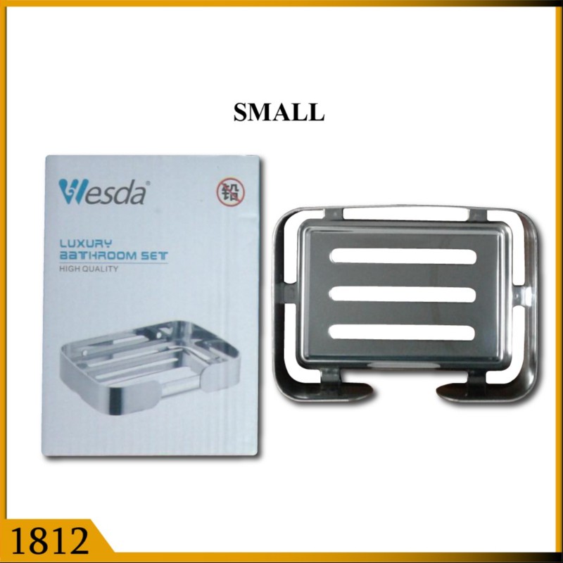 SOAP DISH SS WHITE & BLUE BOX SQ (1812)